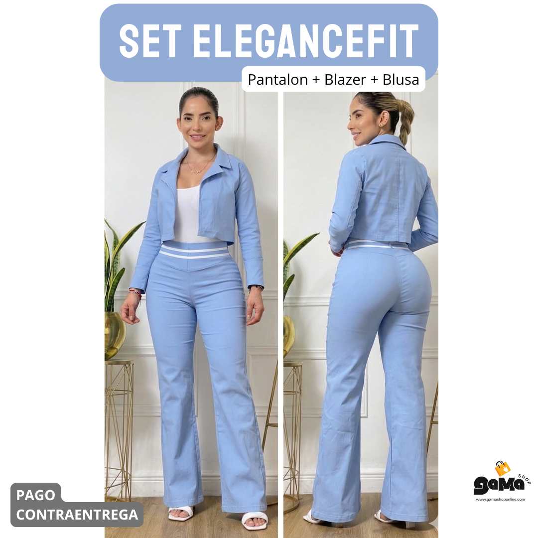 Set EleganceFit - Pantalon + Blazer + Blusa