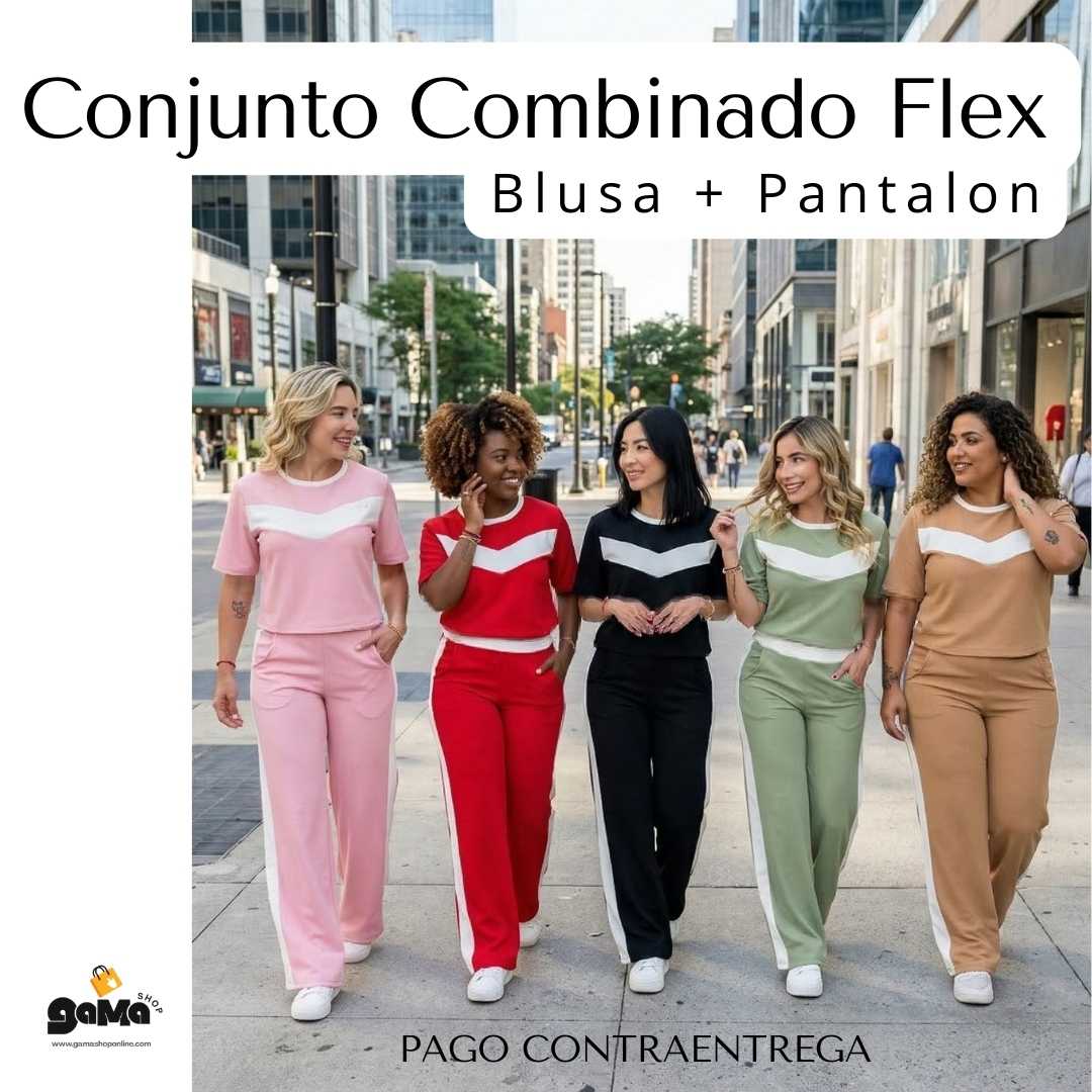 Nuevo Conjunto Combinado Flex - Blusa + Pantalón