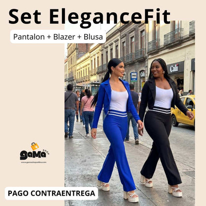 Set EleganceFit - Pantalon + Blazer + Blusa