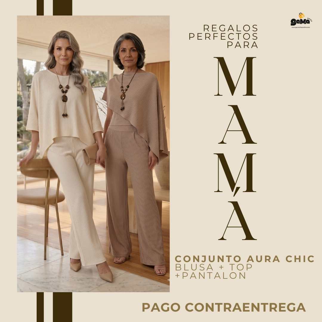 Conjunto Aura Chic - Blusa + Top + Pantalon