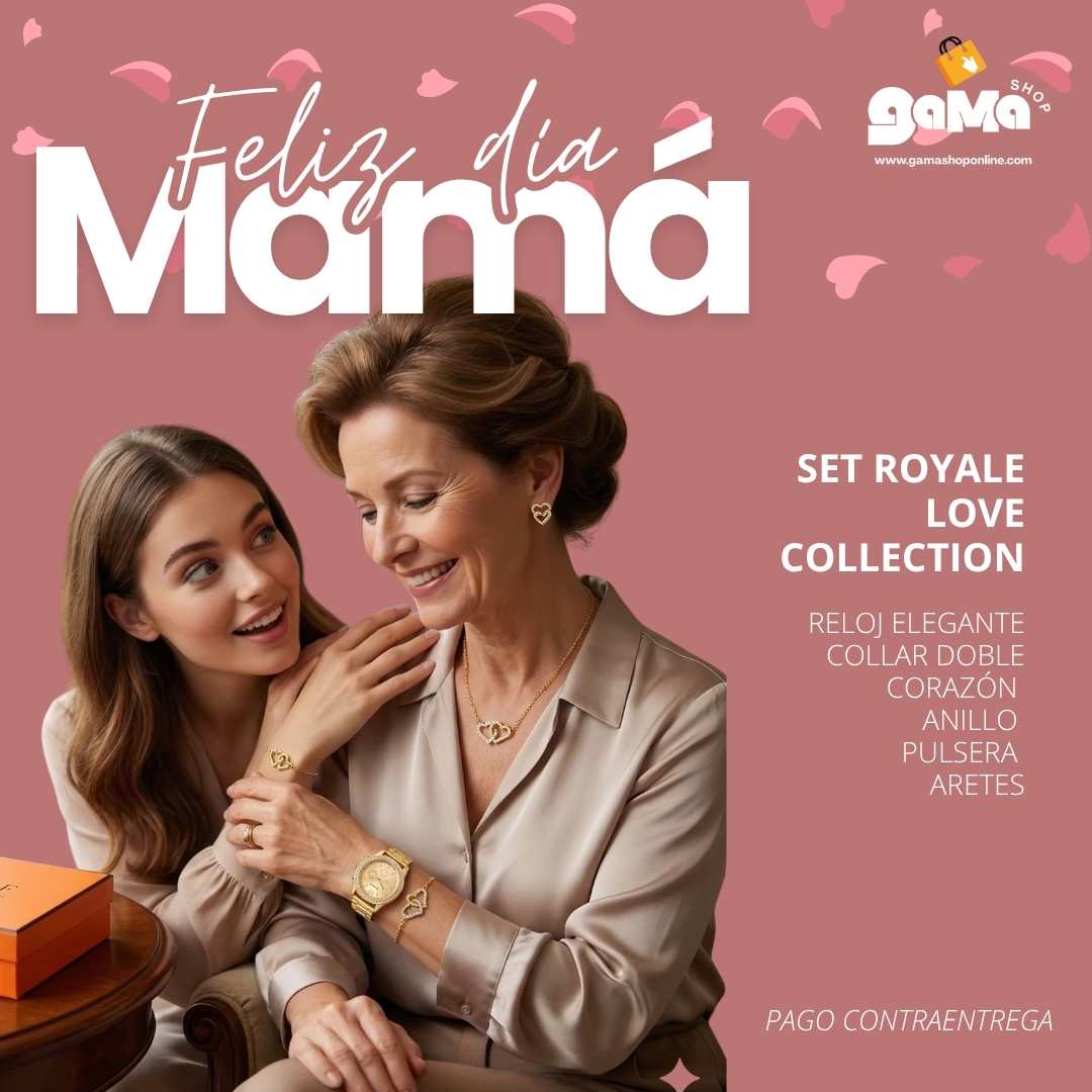Set Royale Love Collection Reloj+Collar+Anillo+Pulsera+Aretes