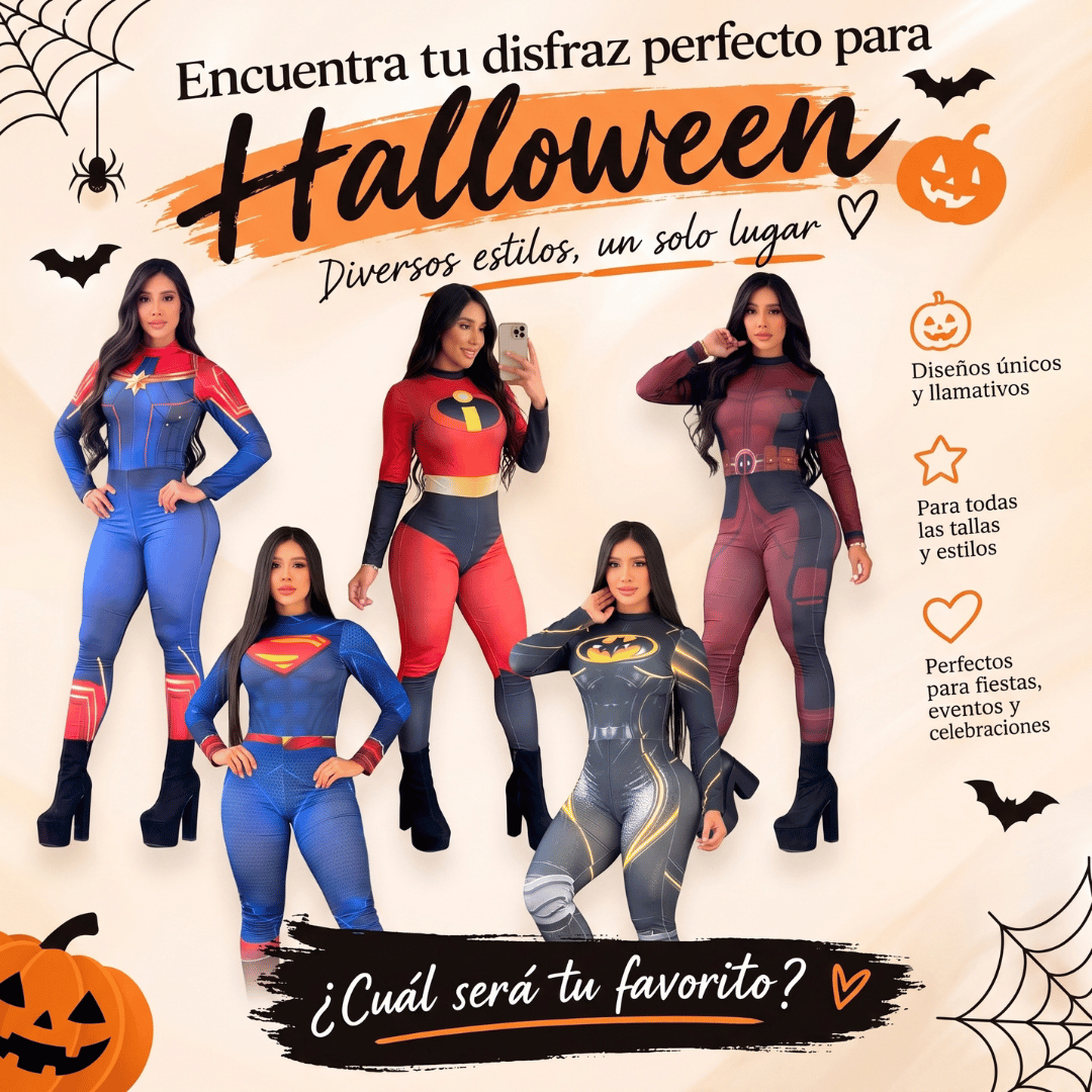 🎃 ENTERIZO HEROFIT HALLOWEEN 🦸‍♀️🔥