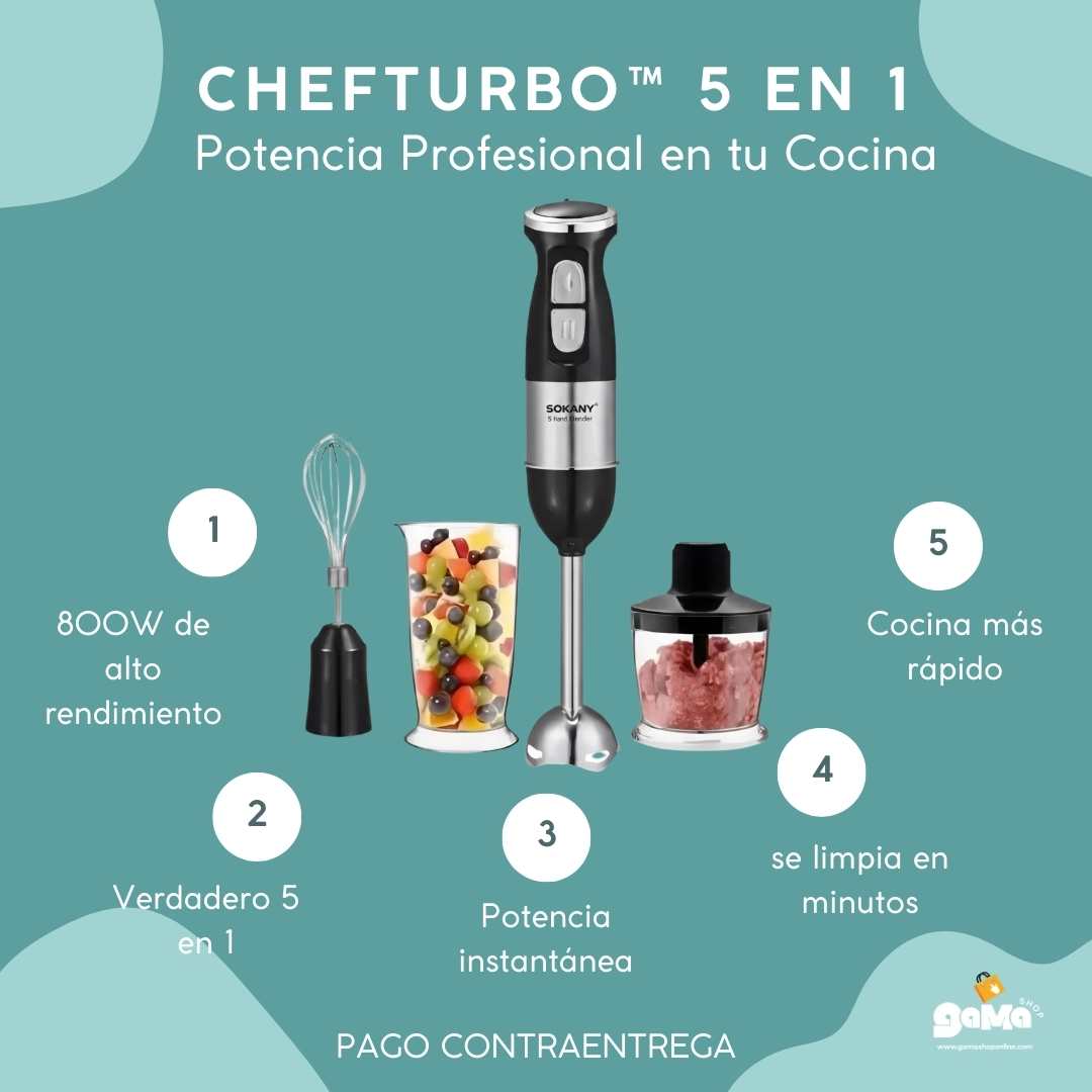 ChefTurbo™ 5 en 1 – Potencia Profesional en tu Cocina