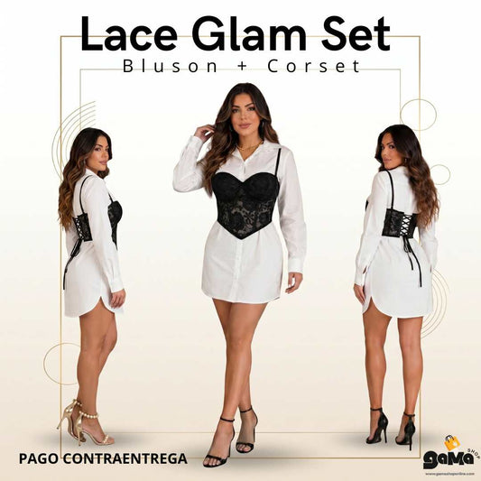 Lace Glam Set - Bluson + Corset