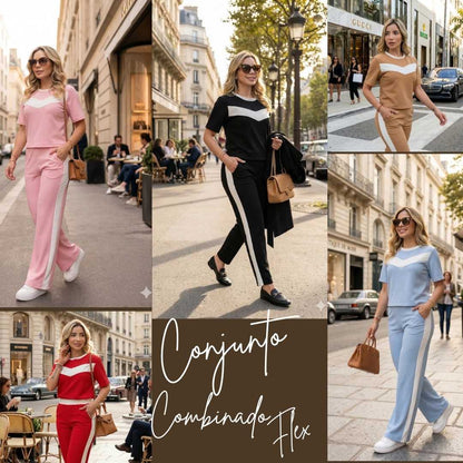 Nuevo Conjunto Combinado Flex - Blusa + Pantalón