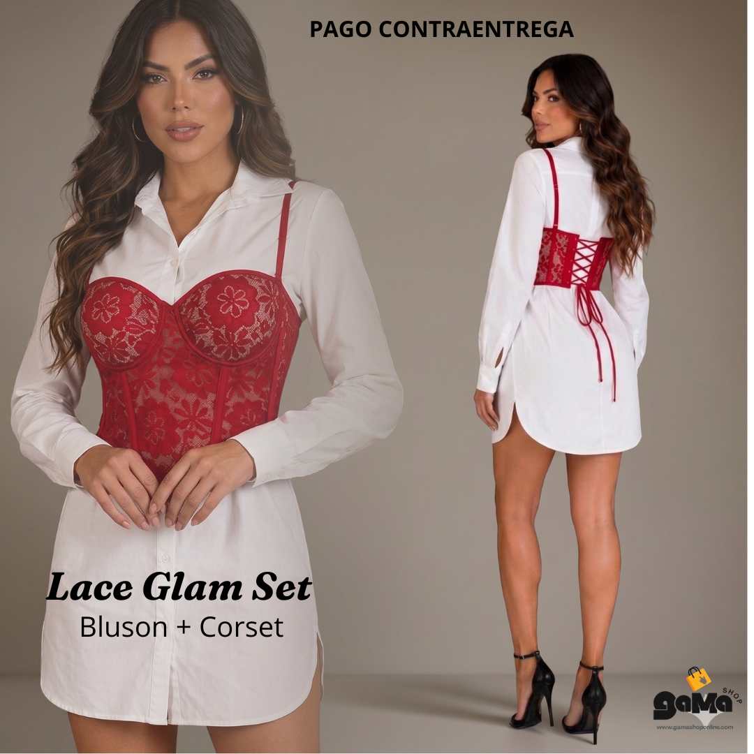 Lace Glam Set - Bluson + Corset