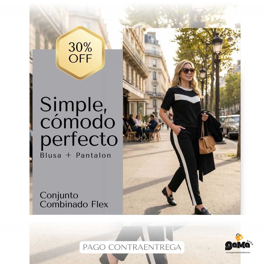 Nuevo Conjunto Combinado Flex - Blusa + Pantalón