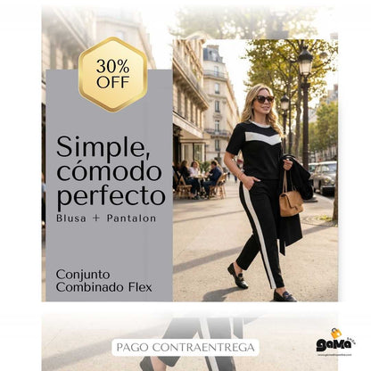 Nuevo Conjunto Combinado Flex - Blusa + Pantalón