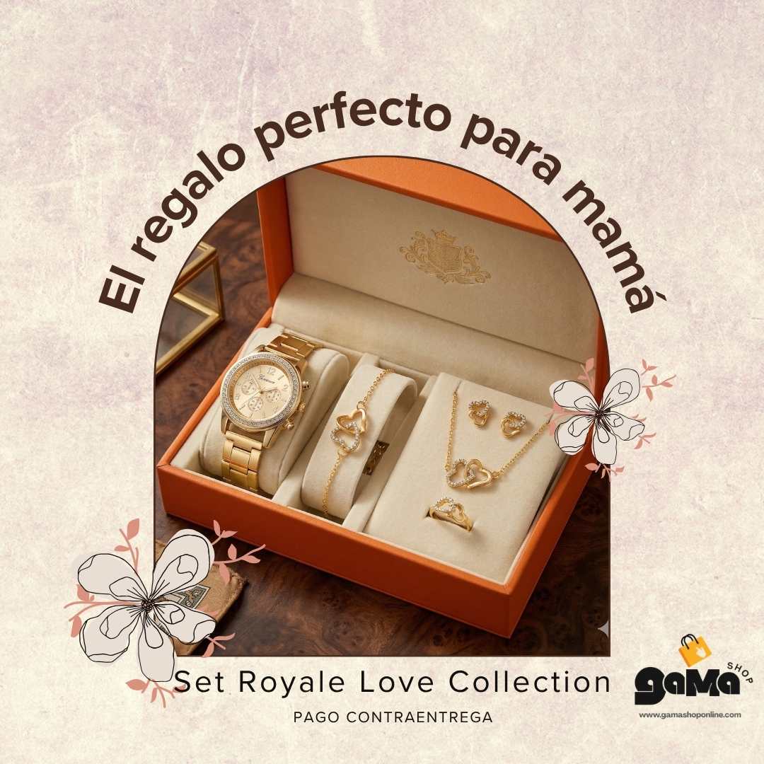 Set Royale Love Collection Reloj+Collar+Anillo+Pulsera+Aretes