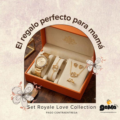 Set Royale Love Collection Reloj+Collar+Anillo+Pulsera+Aretes