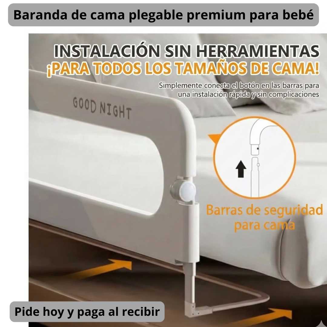 Baranda de Cama Plegable Premium para Bebé