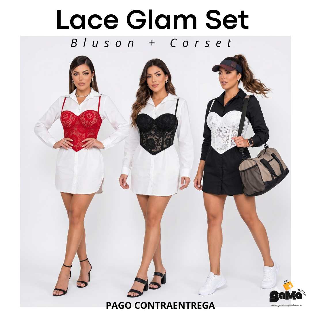 Lace Glam Set - Bluson + Corset