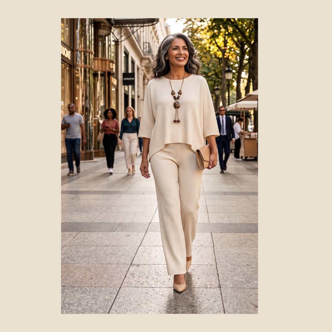 Conjunto Aura Chic - Blusa + Top + Pantalon