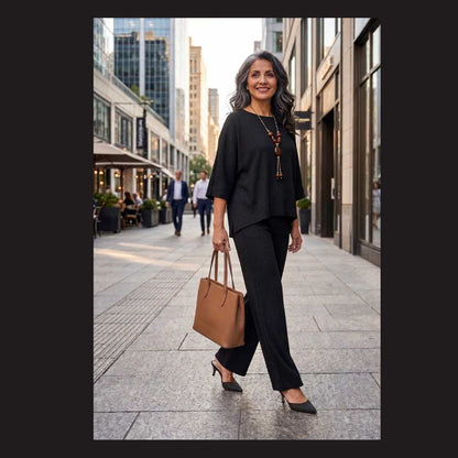 Conjunto Aura Chic - Blusa + Top + Pantalon