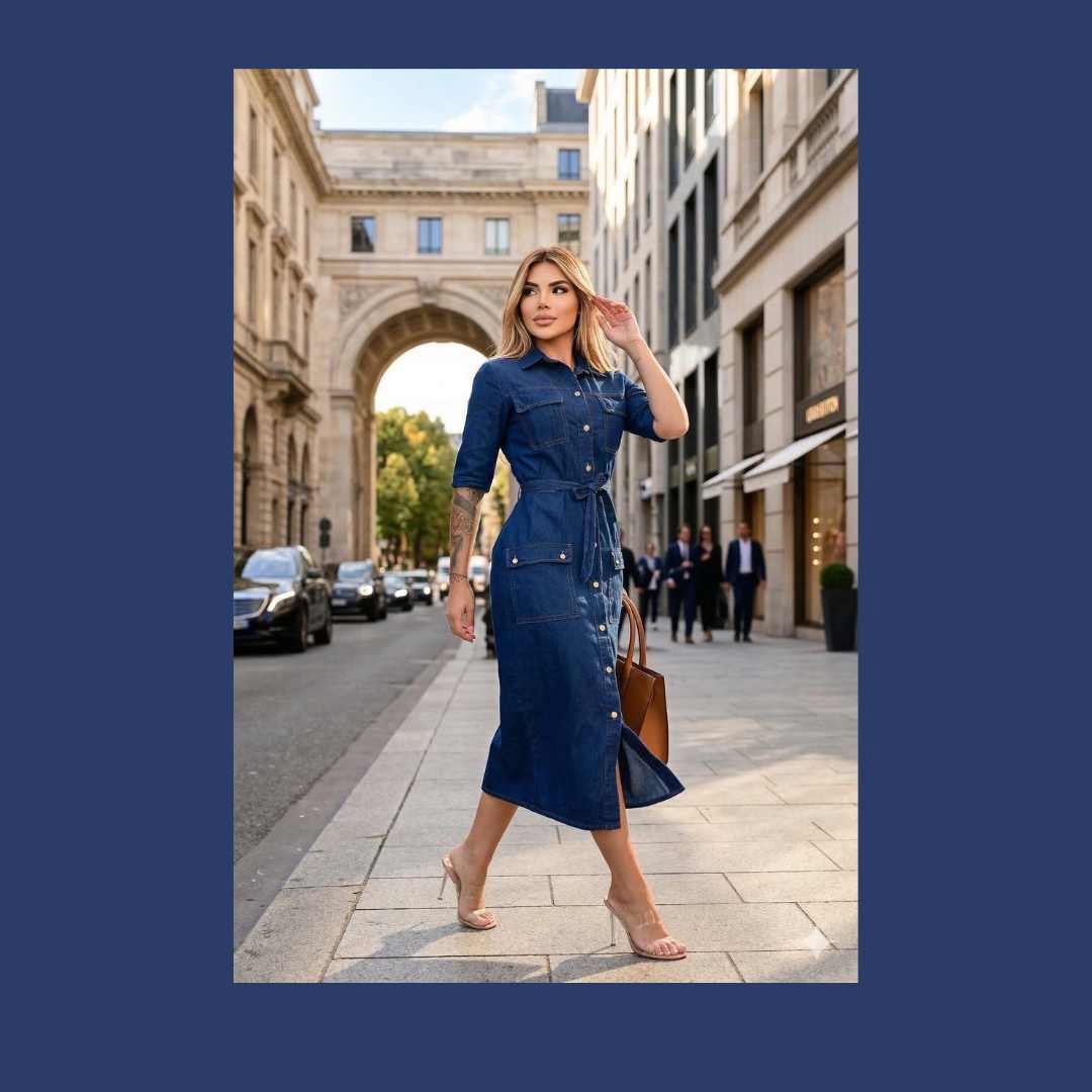 Nuevo Vestido Denim Elegance