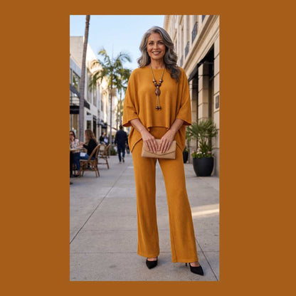 Conjunto Aura Chic - Blusa + Top + Pantalon