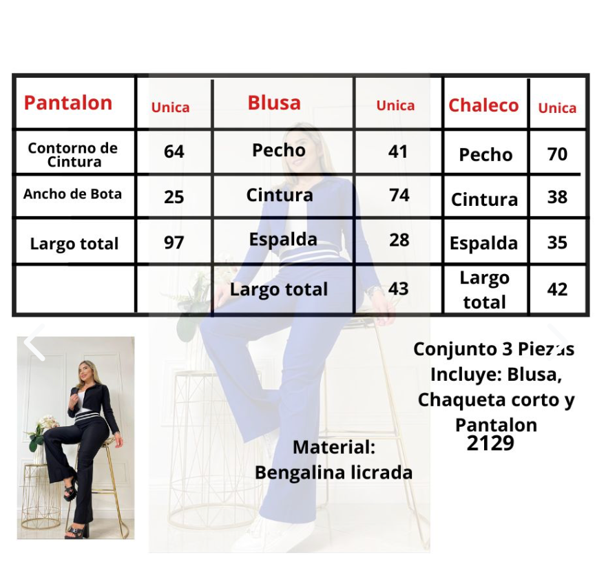 Set EleganceFit - Pantalon + Blazer + Blusa